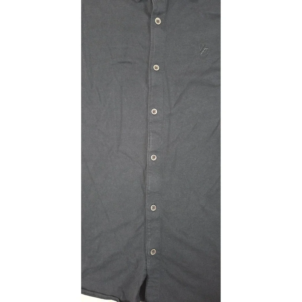 YoungLA Slim Fit Shirt Size Large Black  Button Up Cotton Short Sleeve Casual